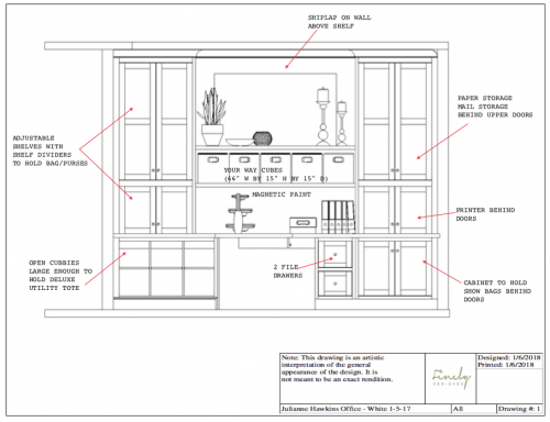 office storage solution plan sketch